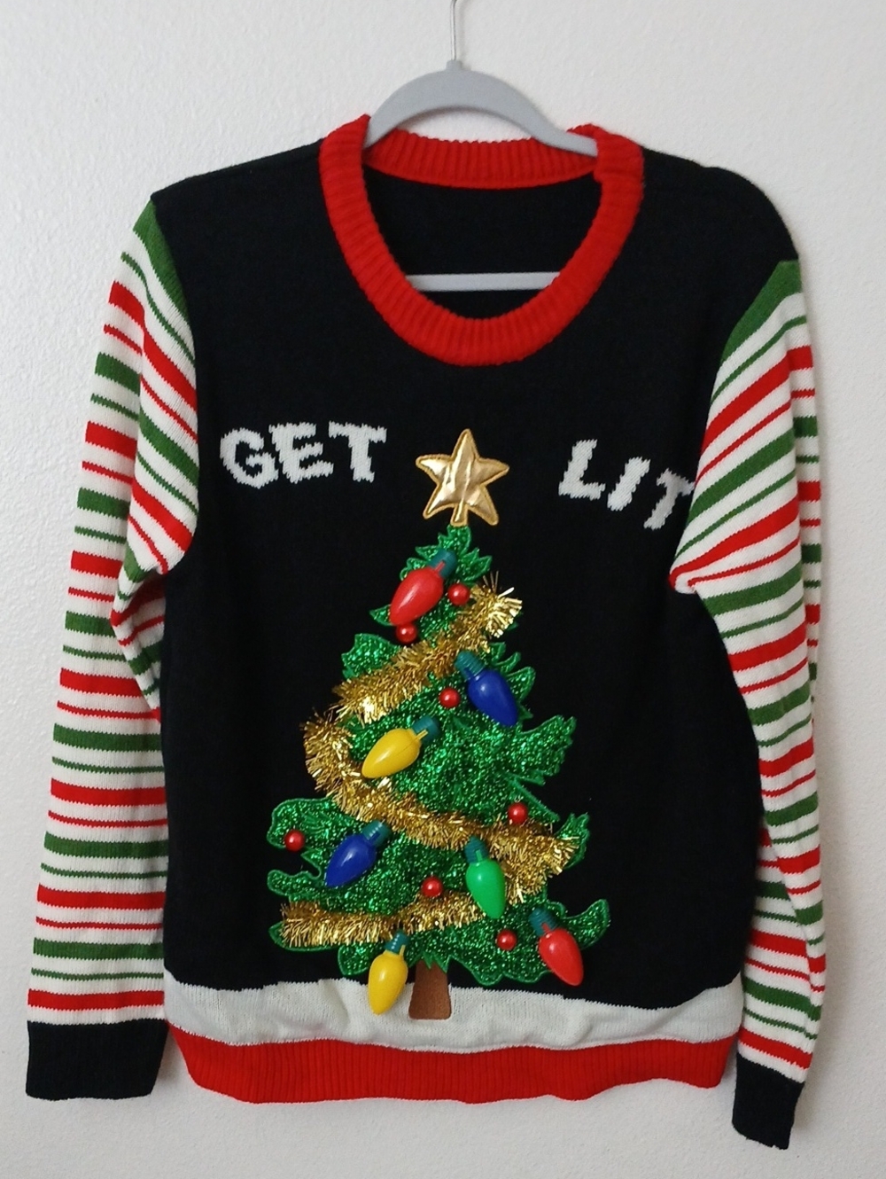 Festive Green Christmas Tree Sweater - Get Lit